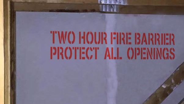Two Hour Fire Barrier Protect All Openings Industrial Wall Stenciling