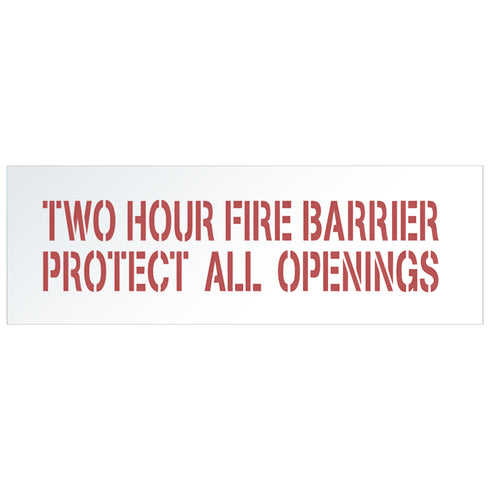 Two Hour | Fire Barrier and Smoke Barrier Signs | Fire Code Stencils