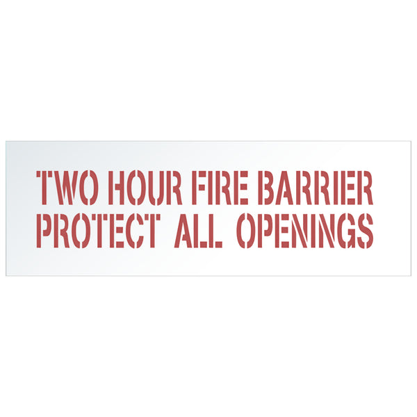 Two Hour | FIRE WALL Stencil | 3 inch letters | Heavy-Duty Self-Supporting