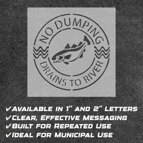 Circular Drains to River Storm Drain Stencil