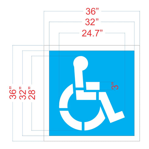 28" Handicap Stencil ADA Compliant