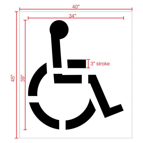 Handicap Parking Lot Stencil measurements