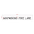 Durable NO PARKING - FIRE LANE stencil for marking fire access areas, complying with fire safety regulations.