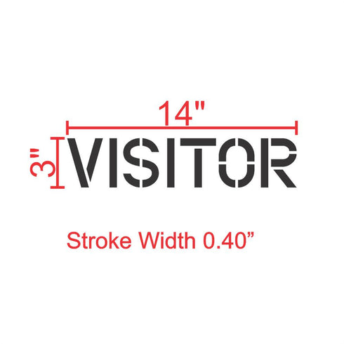 Visitor Parking Lot Marking Stencil 3" measurements