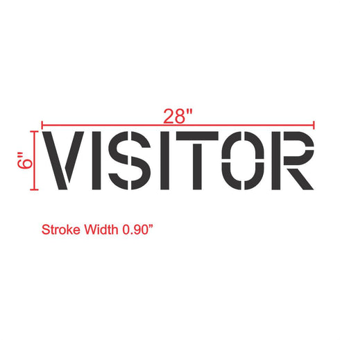 Visitor Parking Lot Marking Stencil 6" Measurements