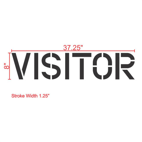 Visitor Parking Lot Marking Stencil 8" Measurements