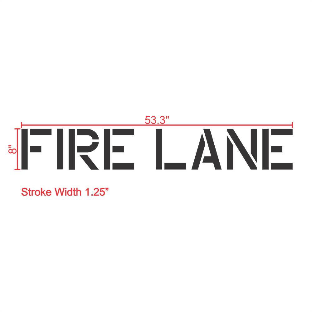 Fire Lane Stencil 8" Measurements