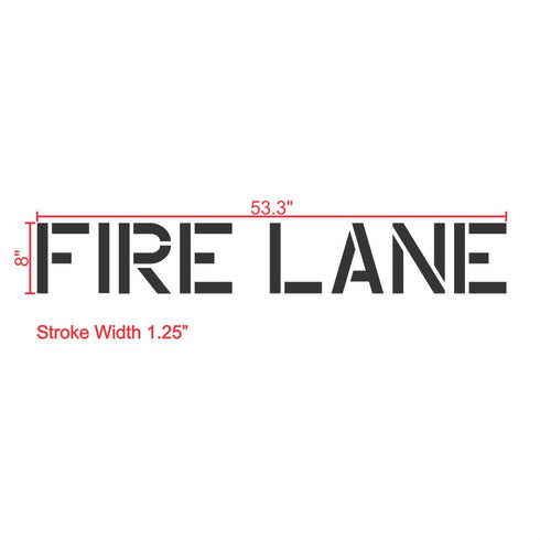 Fire Lane Stencil 8" Measurements