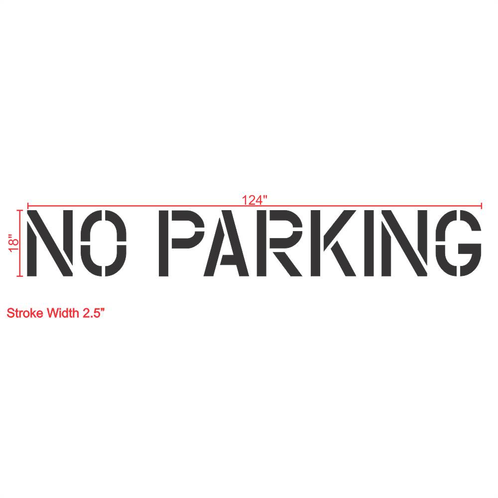 Parking Garage No Parking Stencil 18" Measurements