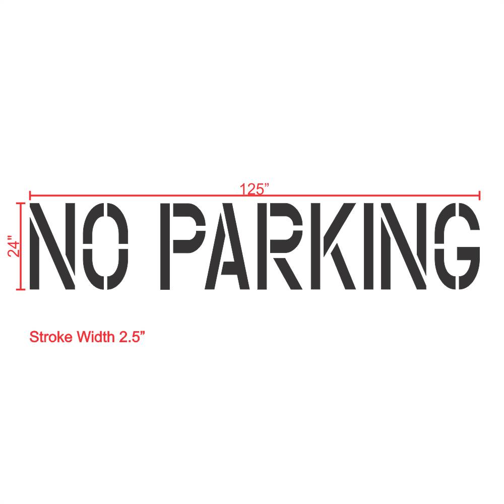 Parking Garage No Parking Stencil 24" Measurement