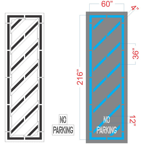ADA Parking Lot Striping Stencil | Access Aisle for Handicap Parking