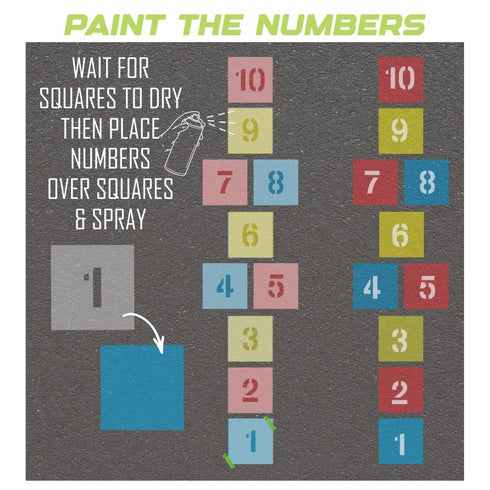 Multi-Colored Hopscotch Playground Stencil