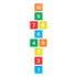 Colorful number blocks arranged in a pyramid shape on a white background