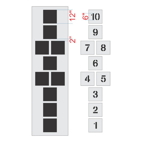 Measurement chart for Hopscotch Playground Stencil