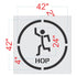 Dimensions of the Hop Fitness Circle Stencil.