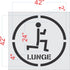 Lunge symbol with dimensions on a white background