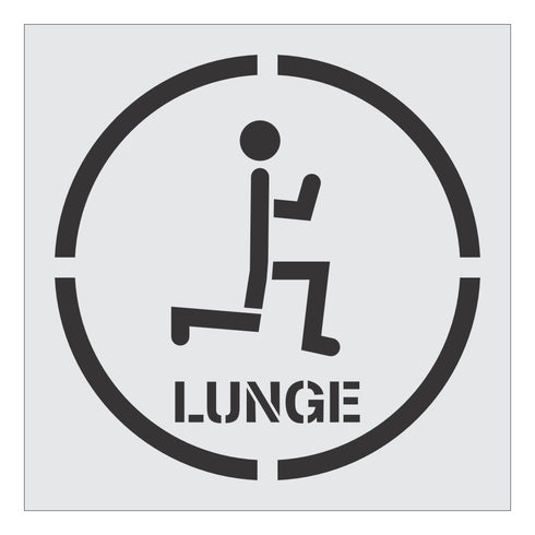 Logo with a stylized figure and 'LUNGE' text inside a circular design on a white background