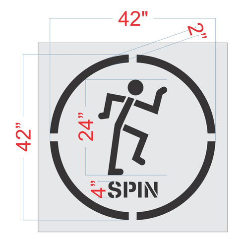 Measurement chart for a '4 Spin' product with dimensions labeled.