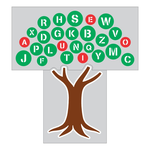 Sheet layout for the Alphabet Tree Playground Stencil