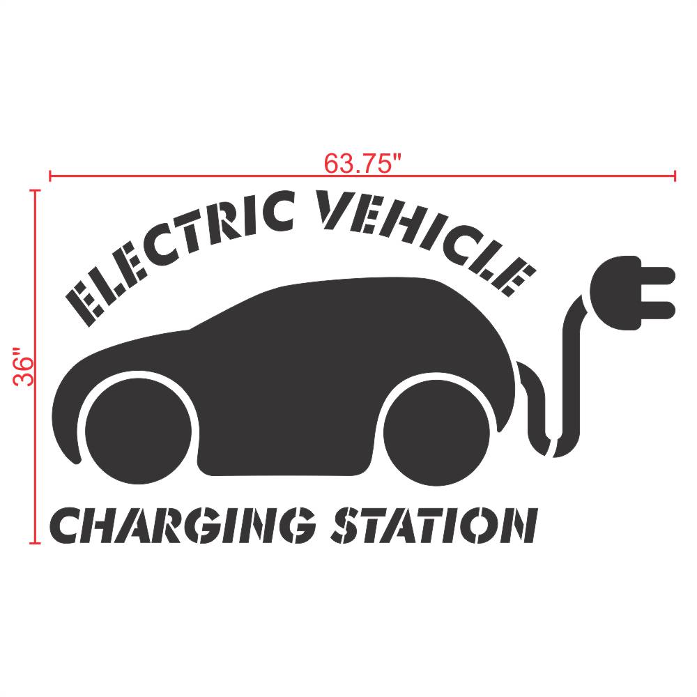 Electric Car Charging Station Stencil 36" Measurement