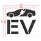Electric Vehicle Charging Station EV Car with Plug Stencil 36" Measurements