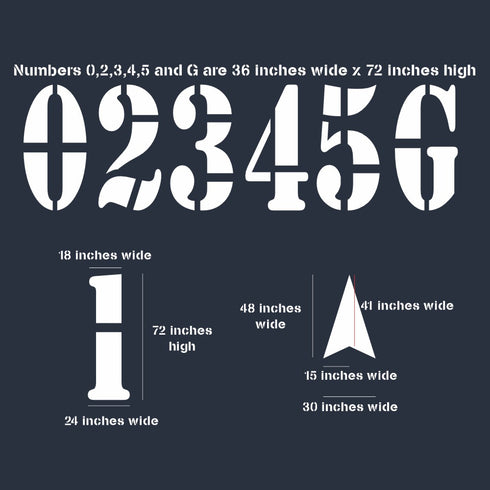 football field line striping stencils specifications dimensions