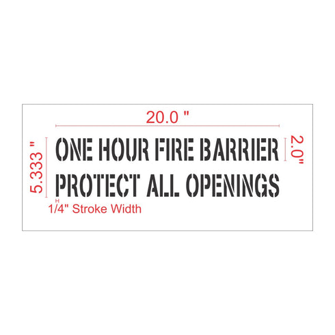 One Hour | Fire Barrier and Smoke Barrier Signs | Fire Code Stencils