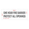 One Hour | Fire Barrier and Smoke Barrier Signs | Fire Code Stencils