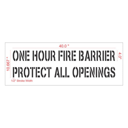 One Hour | Fire Barrier and Smoke Barrier Signs | Fire Code Stencils