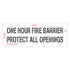 One Hour | Fire Barrier and Smoke Barrier Signs | Fire Code Stencils