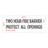 Two Hour Fire Barrier Protect All Openings Stencil Image Showing Measurements