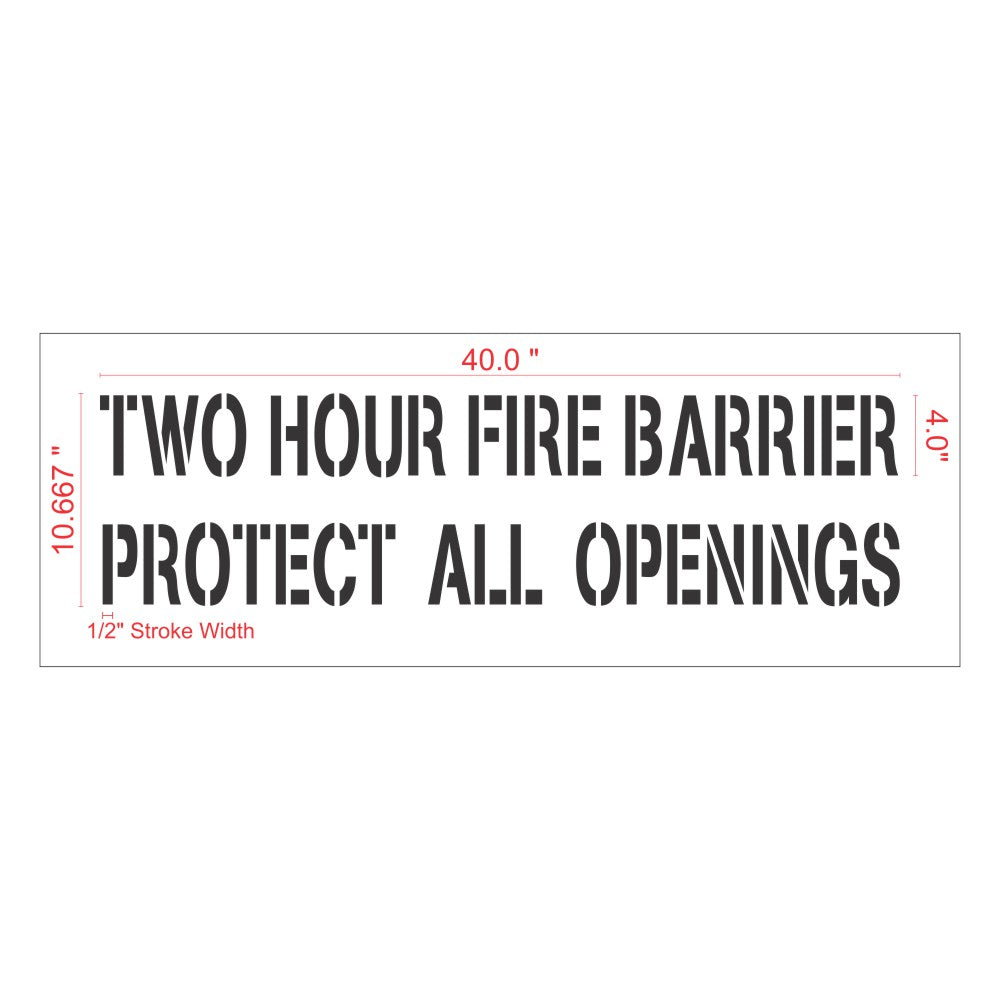 Two Hour | Fire Barrier and Smoke Barrier Signs | Fire Code Stencils