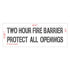 Two Hour | Fire Barrier and Smoke Barrier Signs | Fire Code Stencils