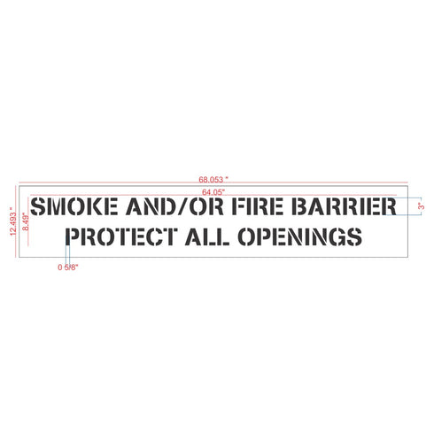 Two Hour | Fire Barrier and Smoke Barrier Signs | Fire Code Stencils