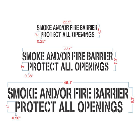 smoke and/or fire barrier protect all openings stencil