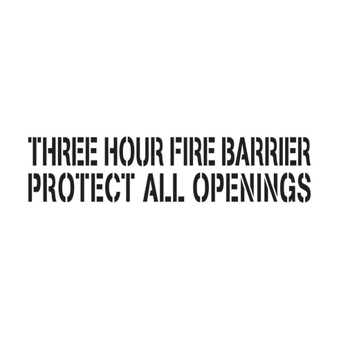 Image of Three Hour Fire Barrier and Smoke Barrier Signs for Fire Code Stencils