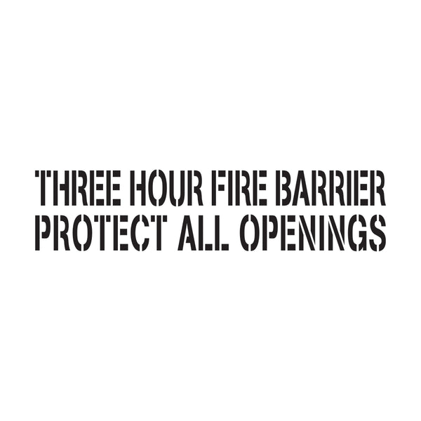 Image of Three Hour Fire Barrier and Smoke Barrier Signs for Fire Code Stencils