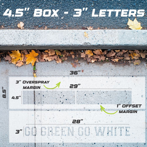 Go Green Go White Curb Painting Stencil