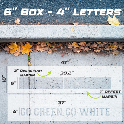 Go Green Go White Curb Painting Stencil