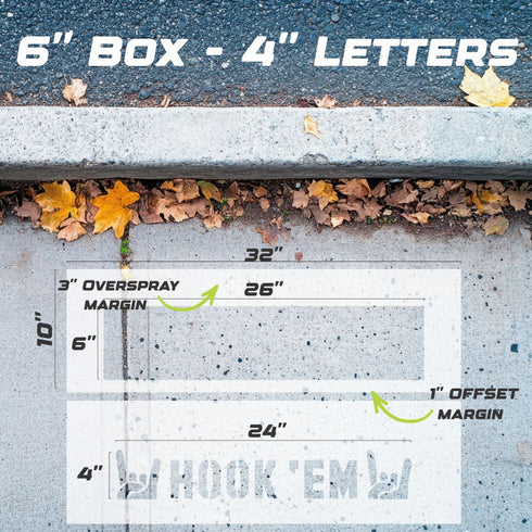 Hook 'Em Curb Painting Stencil