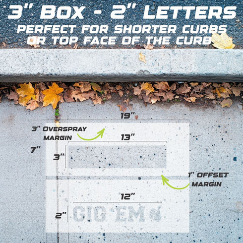 Gig 'Em Curb Painting Stencil