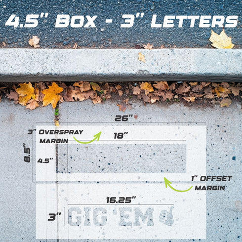 Gig 'Em Curb Painting Stencil
