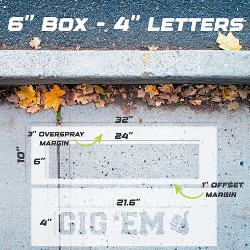 Gig 'Em Curb Painting Stencil