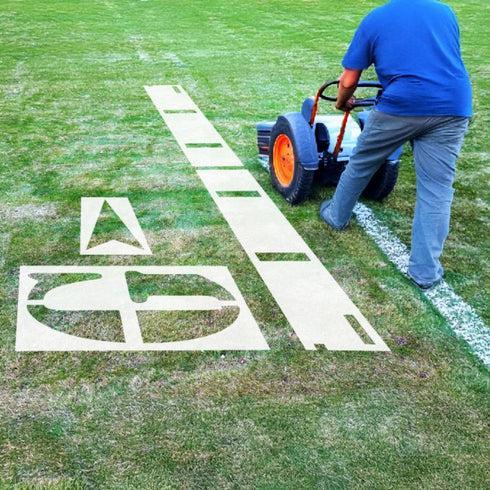 football field line striping stencils application