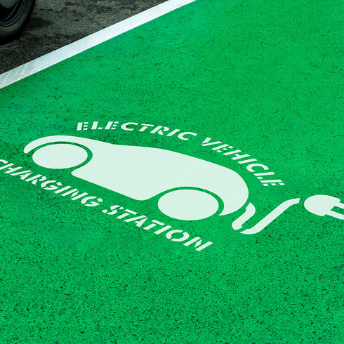 Electric Car Charging Station Stencil