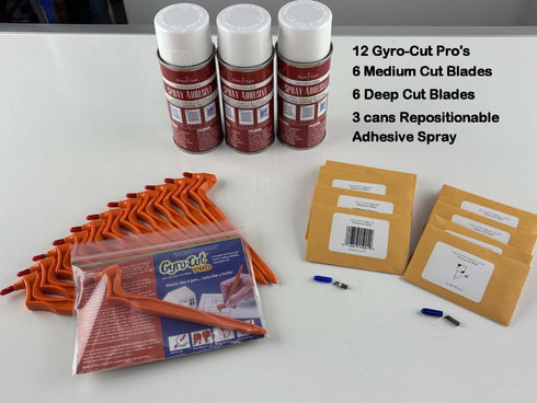 Gyro-Cut Pro Art Classroom Pack – 12 Student Tools, Blades & Adhesive
