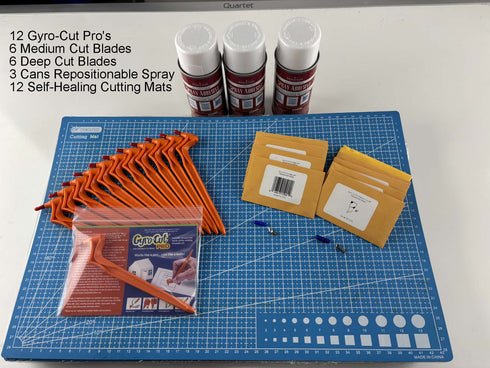 Gyro-Cut Pro Art Classroom Pack – 12 Student Tools, Blades & Adhesive