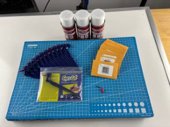 12 Gyro Cuts, 12 spare blades 12 cutting mats and 3 cans of spray