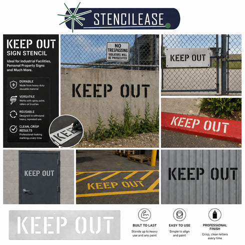 Design Collage for the Keep Out Parking Lot Stencil