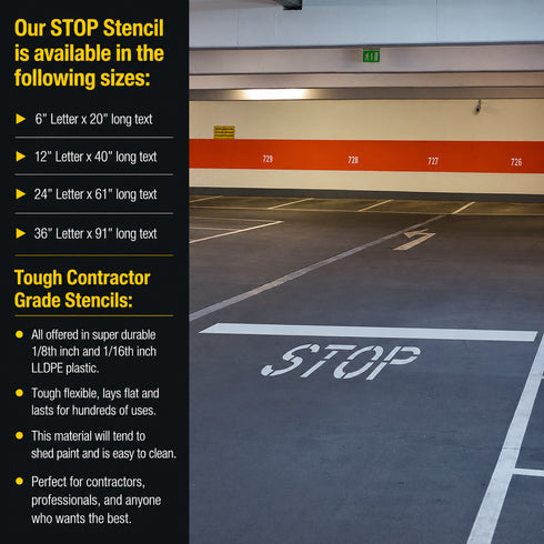 Highlights for the STOP Parking Lot Stencils
